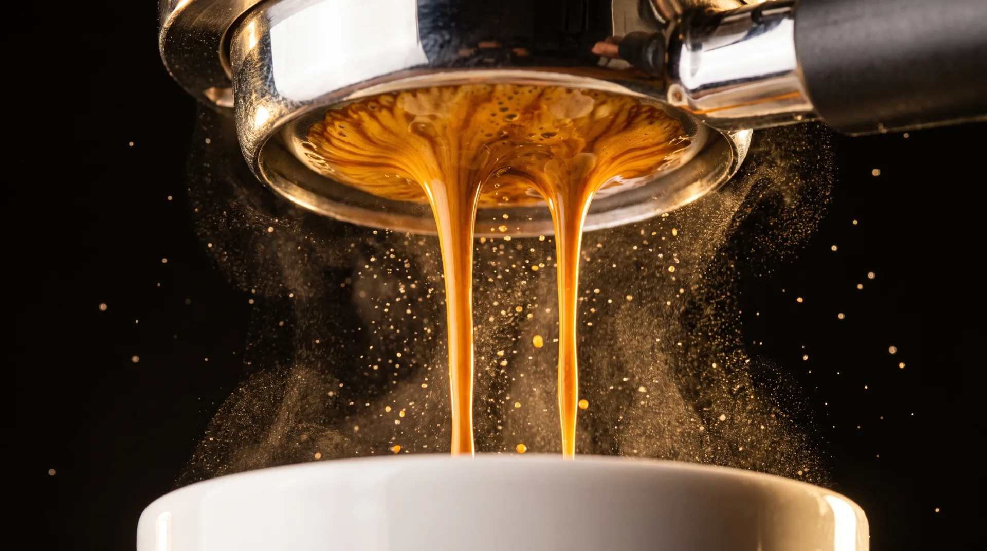Espresso extraction macro with golden crema