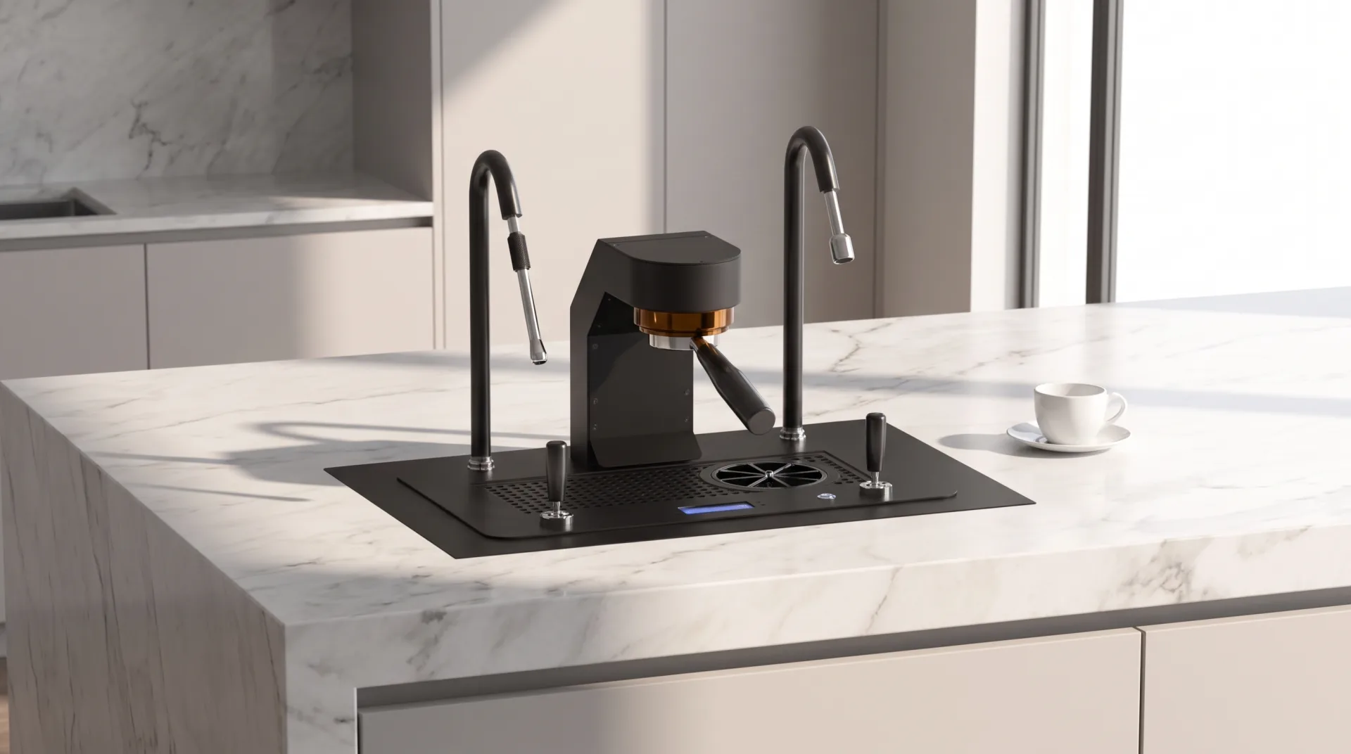 Aesperto Uno in a marble kitchen island